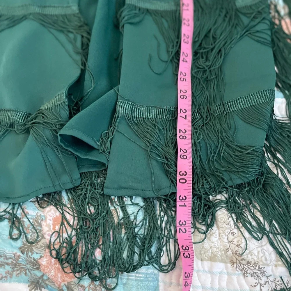 House of Harlow 1960 x Revolve Ramsey Fringe Jacket in Emerald Green - Picture 7 of 8